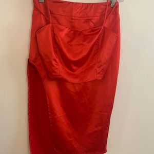 Red Fashion Nova Skirt/Top Set